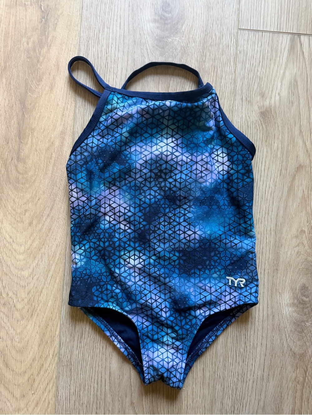 TYR Kids' Blue Geometric Galaxy One-Piece Swimsuit